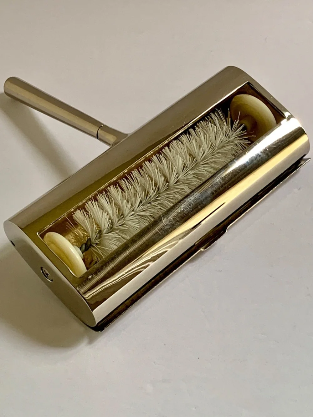Vintage Chrome Crumb Sweeper Roller Mid Century Table Crumb Butler Monogram S